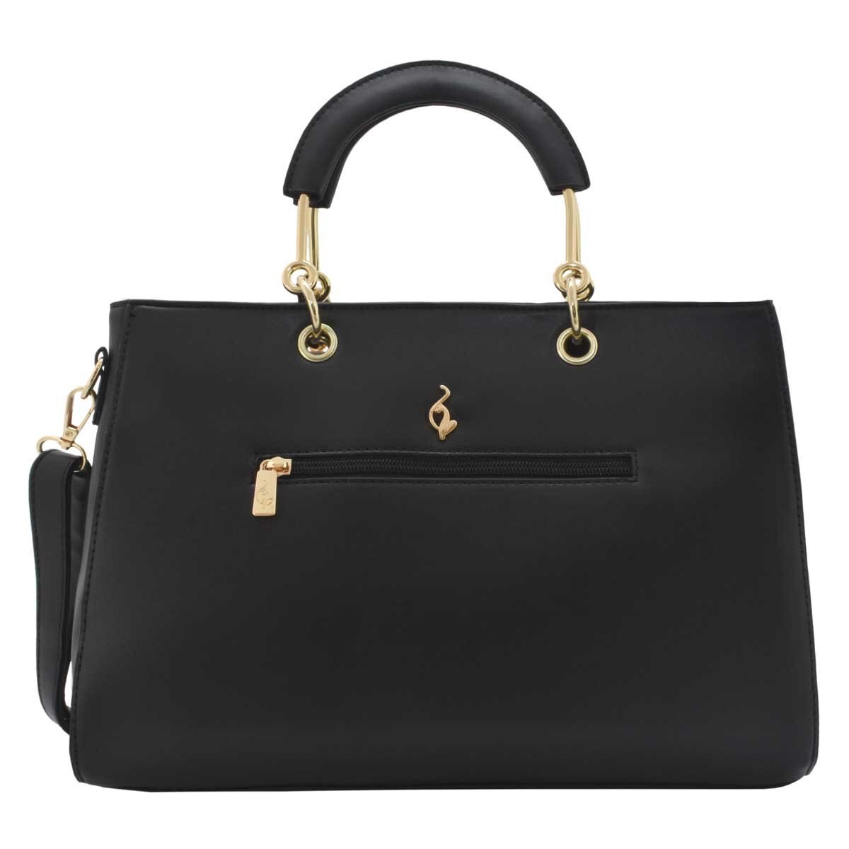 Bolso Satchel Negro con Cadena Colgante Baby Phat