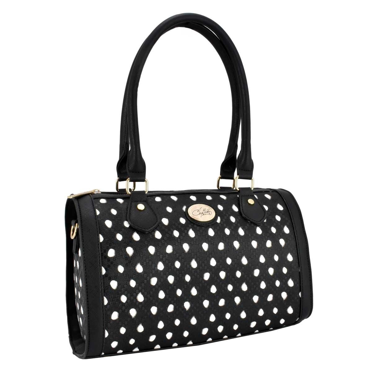Bolso Bowler Negro con Animal Print Chatties