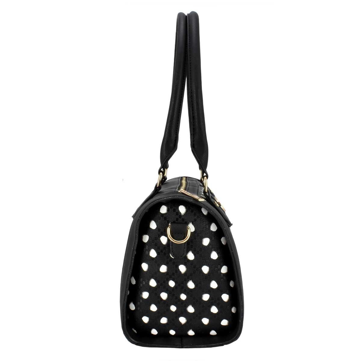 Bolso Bowler Negro con Animal Print Chatties