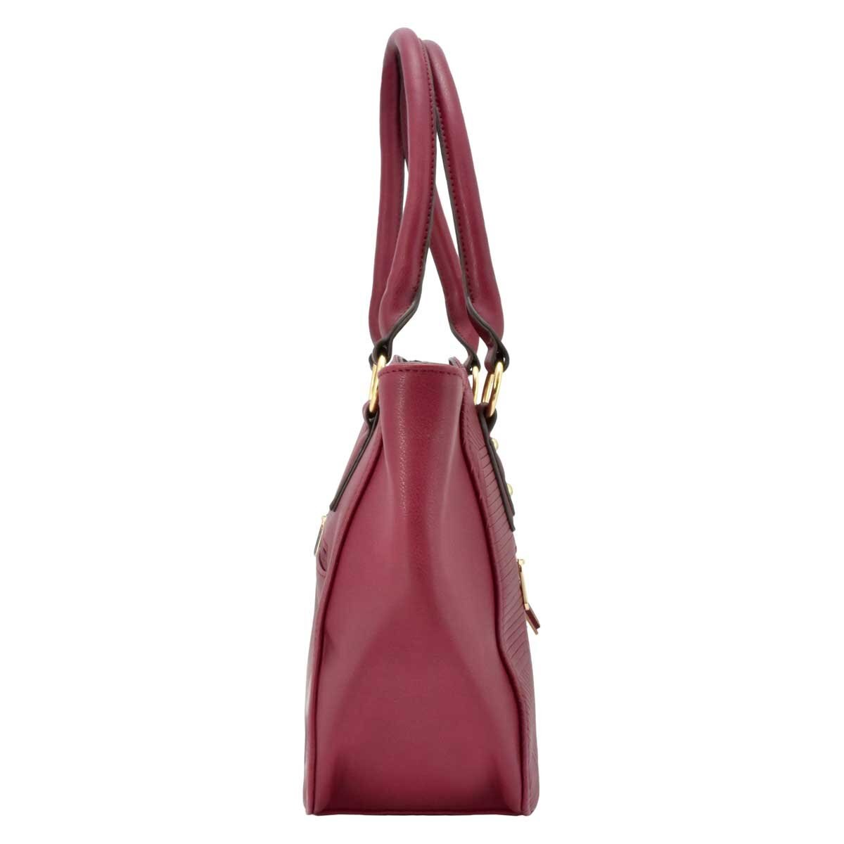 Bolso Satchel Vino con Textura Frontal Y Tasel Ted Lapidus