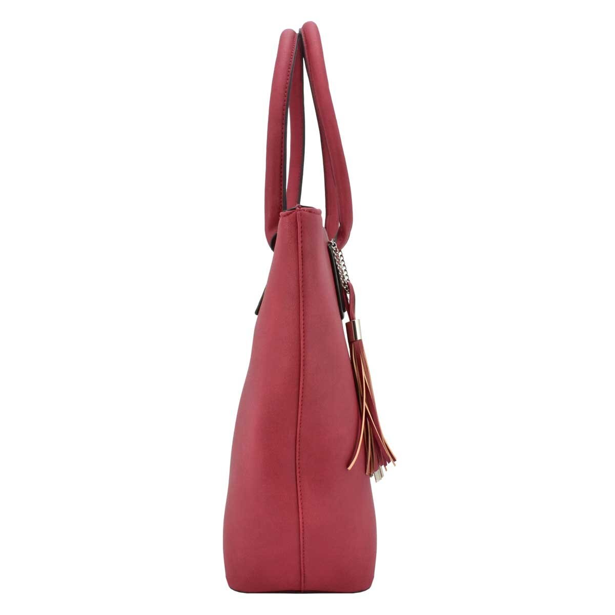 Bolso Tote Rojo con Moño Y Tasel Colgante Ted Lapidus
