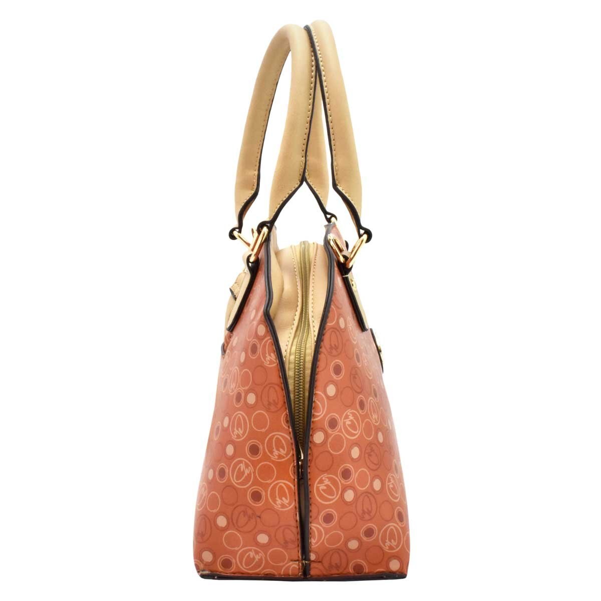 Bolso Crossbody Camello con Impresión de Monograma Chatties
