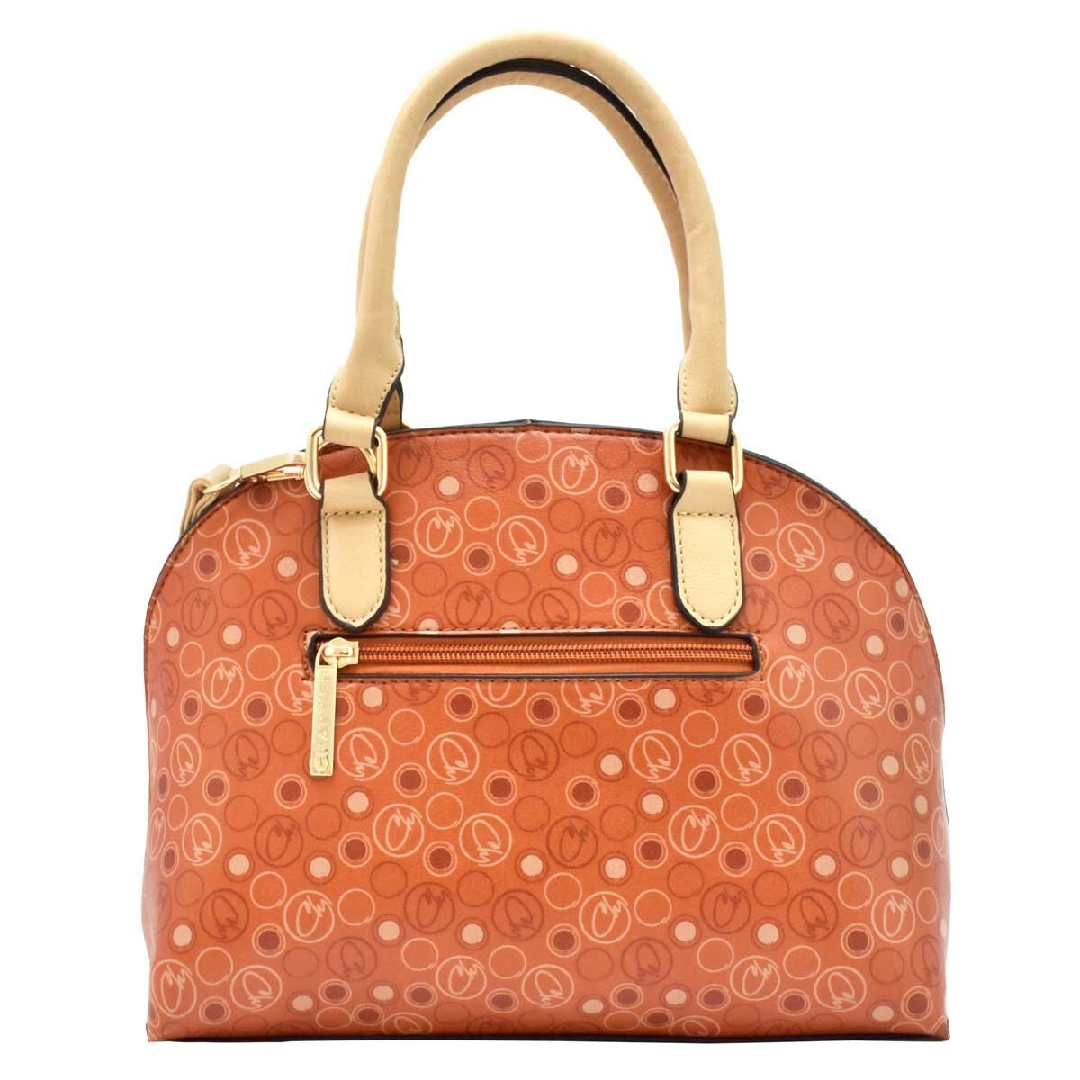 Bolso Crossbody Camello con Impresión de Monograma Chatties
