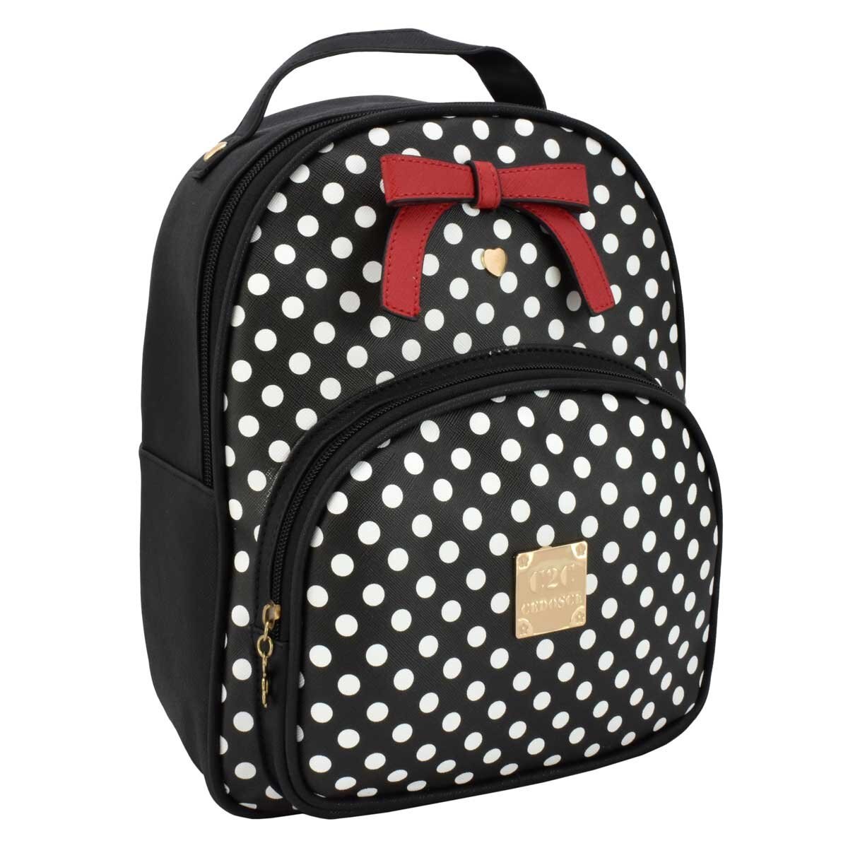 Bolso Backpack Negro con Lunares Blancos C2C