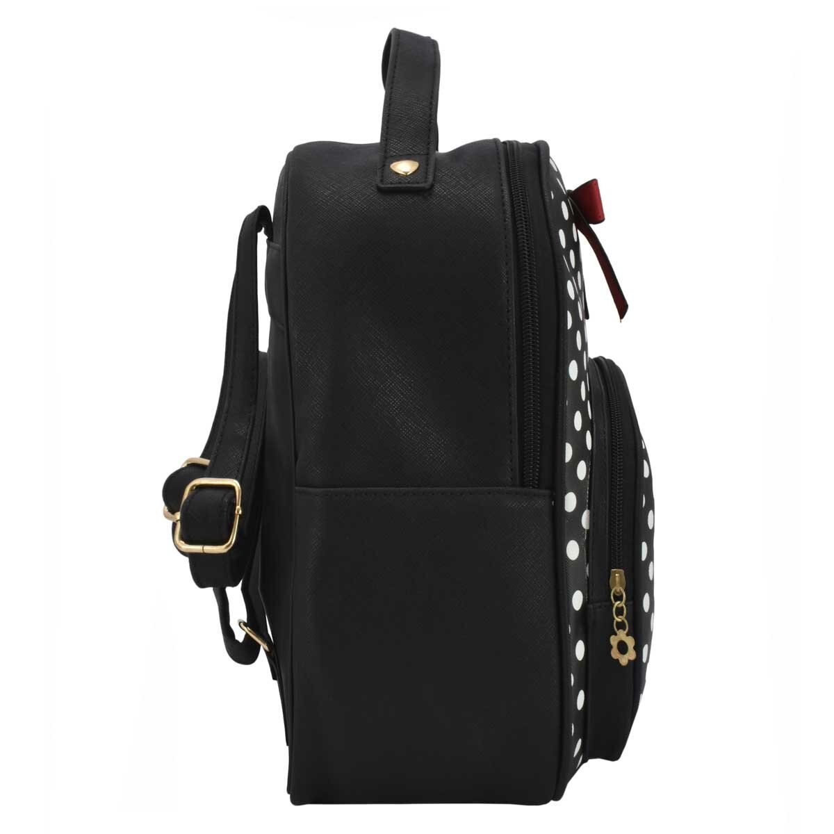 Bolso Backpack Negro con Lunares Blancos C2C