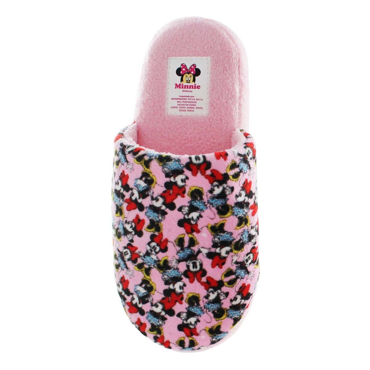 Pantufla Junior Minnie Mouse Rosa 8257