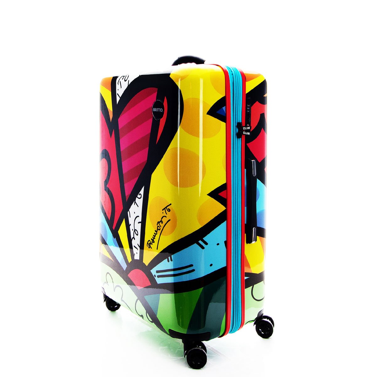 Maleta Individual Vertical Rígida Rodante 24" Tsa Corazón Ll Britto
