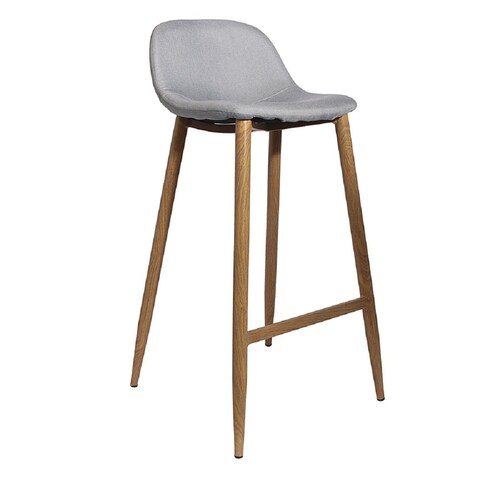 Taburete Bar Barra Pies Gris Metal M4 The Home Deco Factory