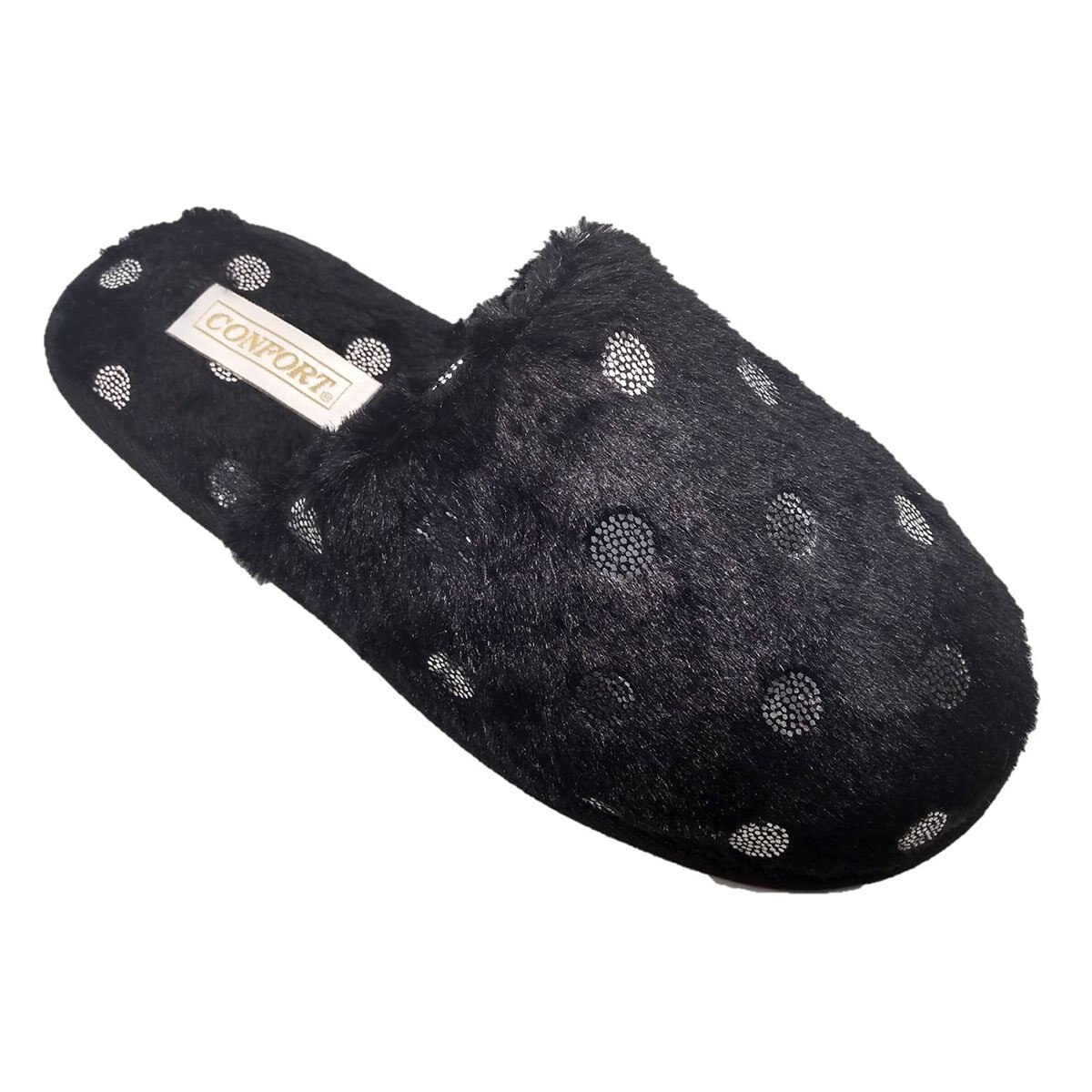 Pantufla Sin Talón con Lunares Confort