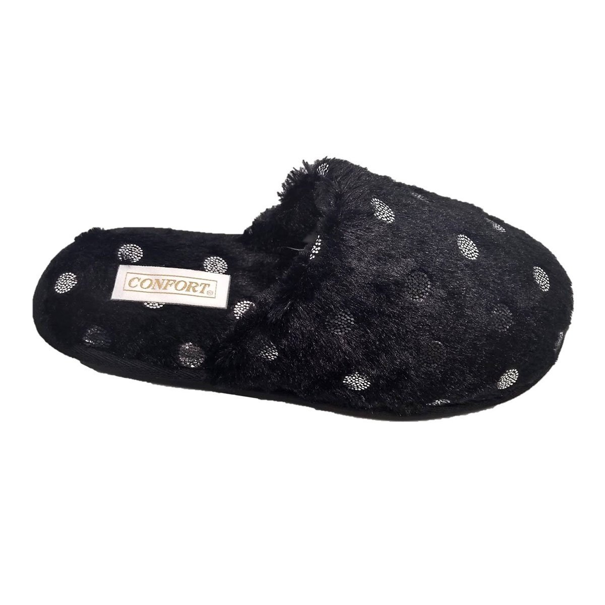 Pantufla Sin Talón con Lunares Confort