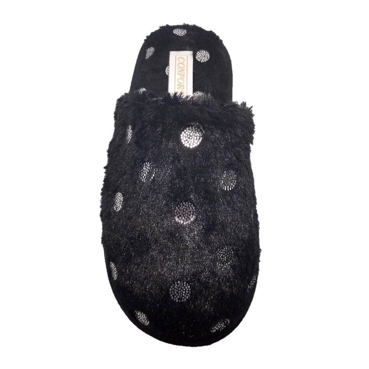 Pantufla Sin Talón con Lunares Confort