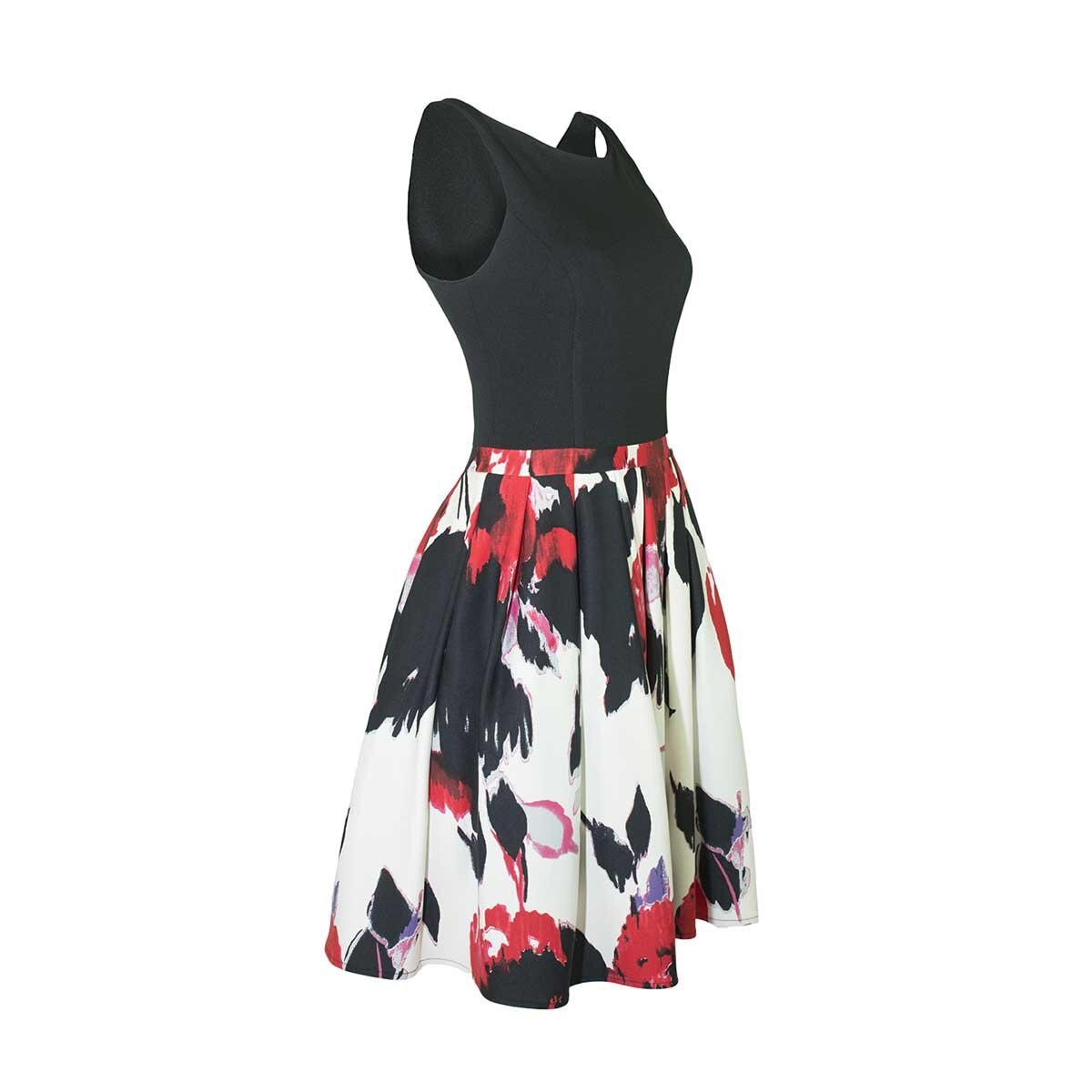 Vestido corto falda estampada con tablones noshe - Sears