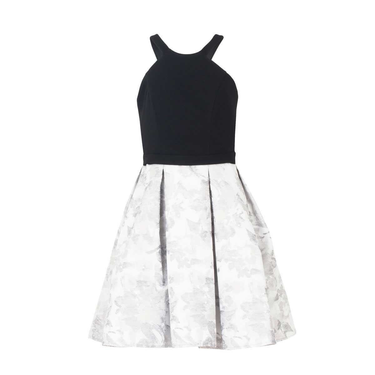 Vestido Combinado con Falda Estampada Noshe