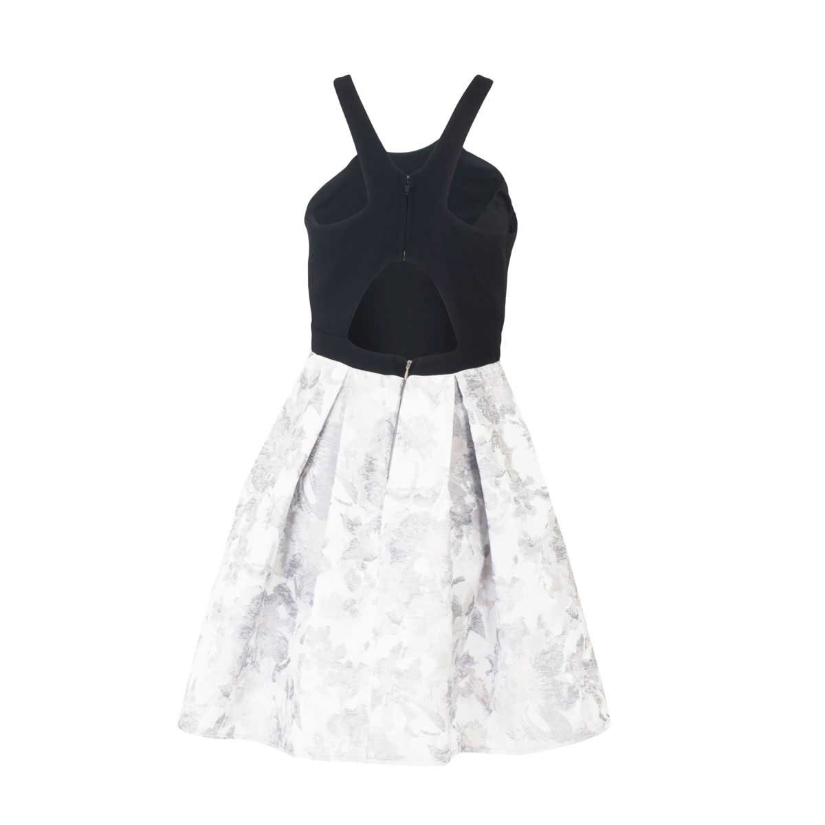 Vestido Combinado con Falda Estampada Noshe