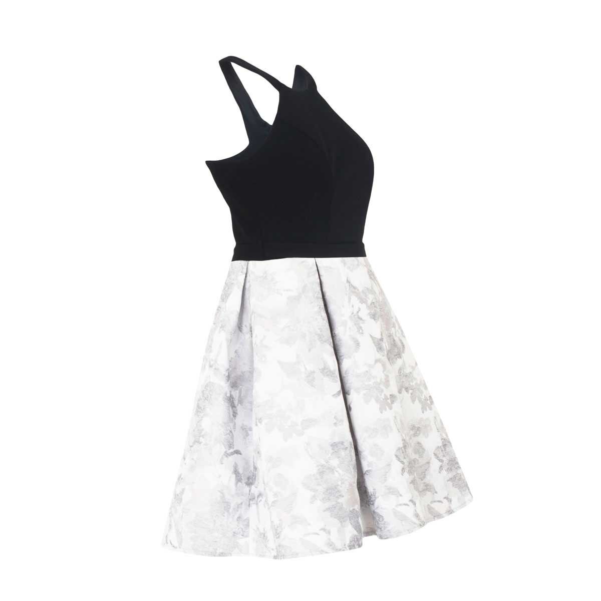 Vestido Combinado con Falda Estampada Noshe