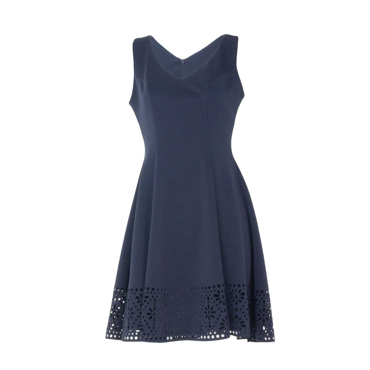 Vestido Escote V Y Calado Del Ruedo Noshe