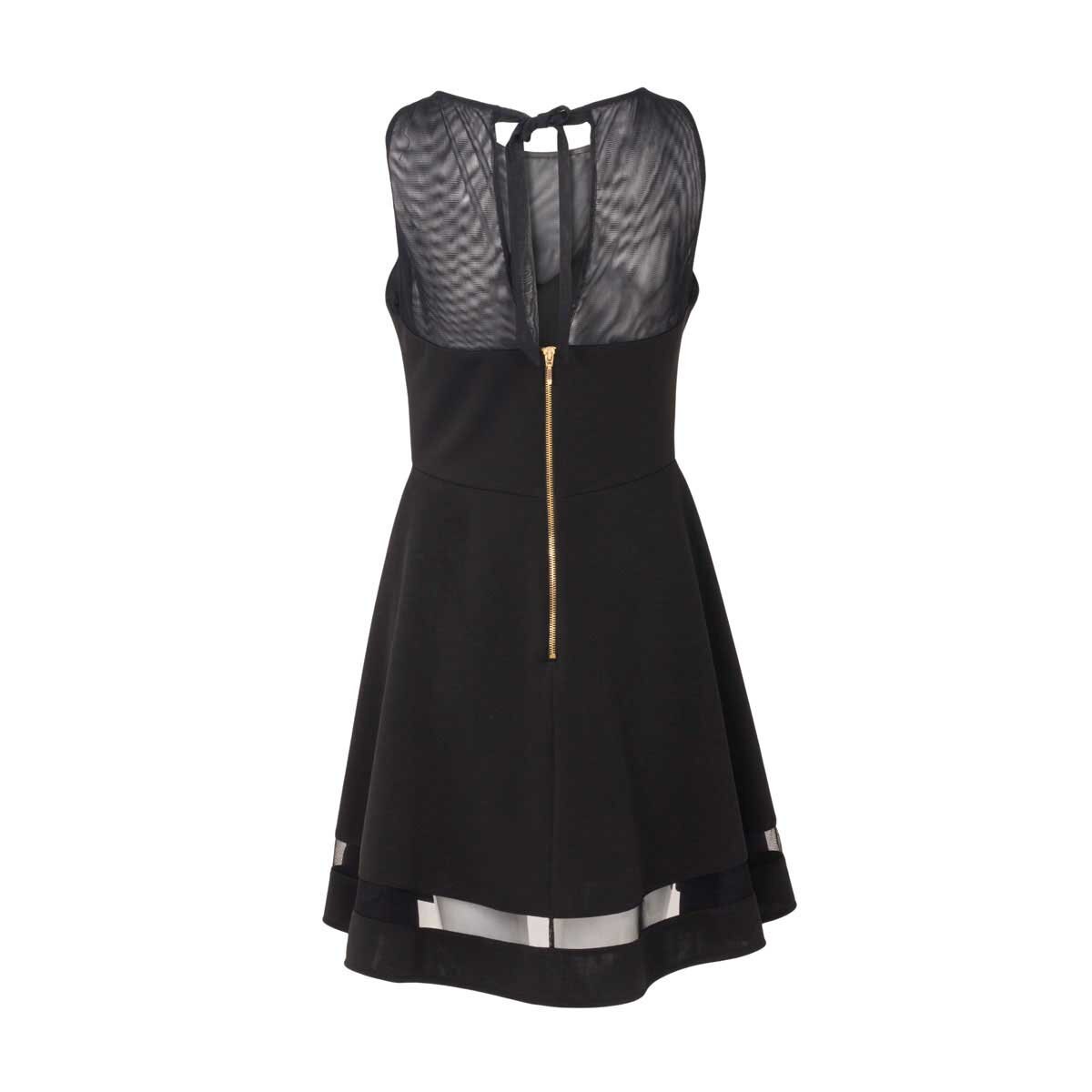 Vestido Liso con Transparencias Noshe
