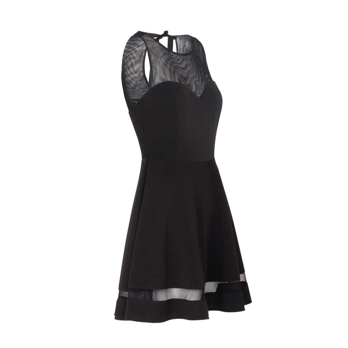 Vestido Liso con Transparencias Noshe