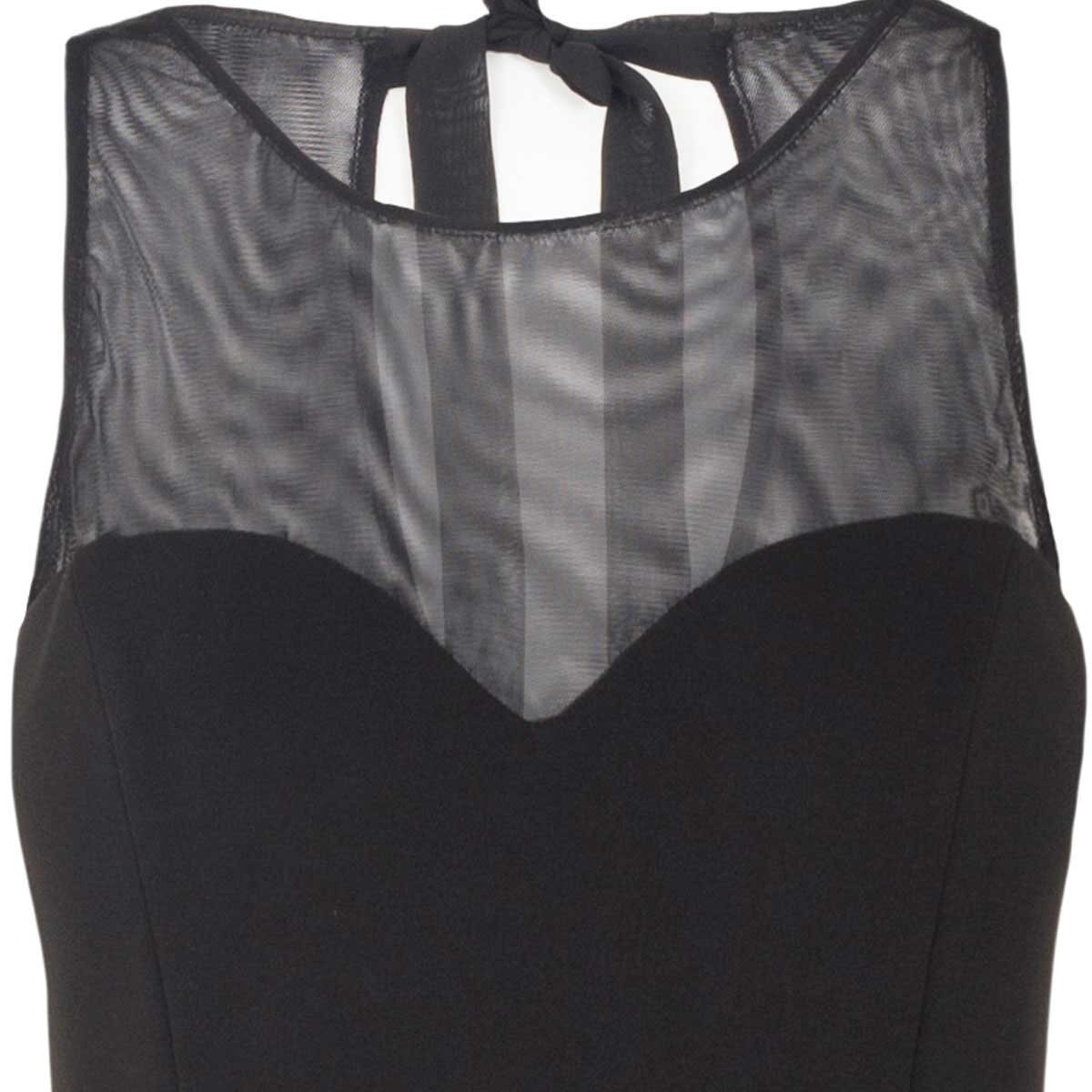 Vestido Liso con Transparencias Noshe