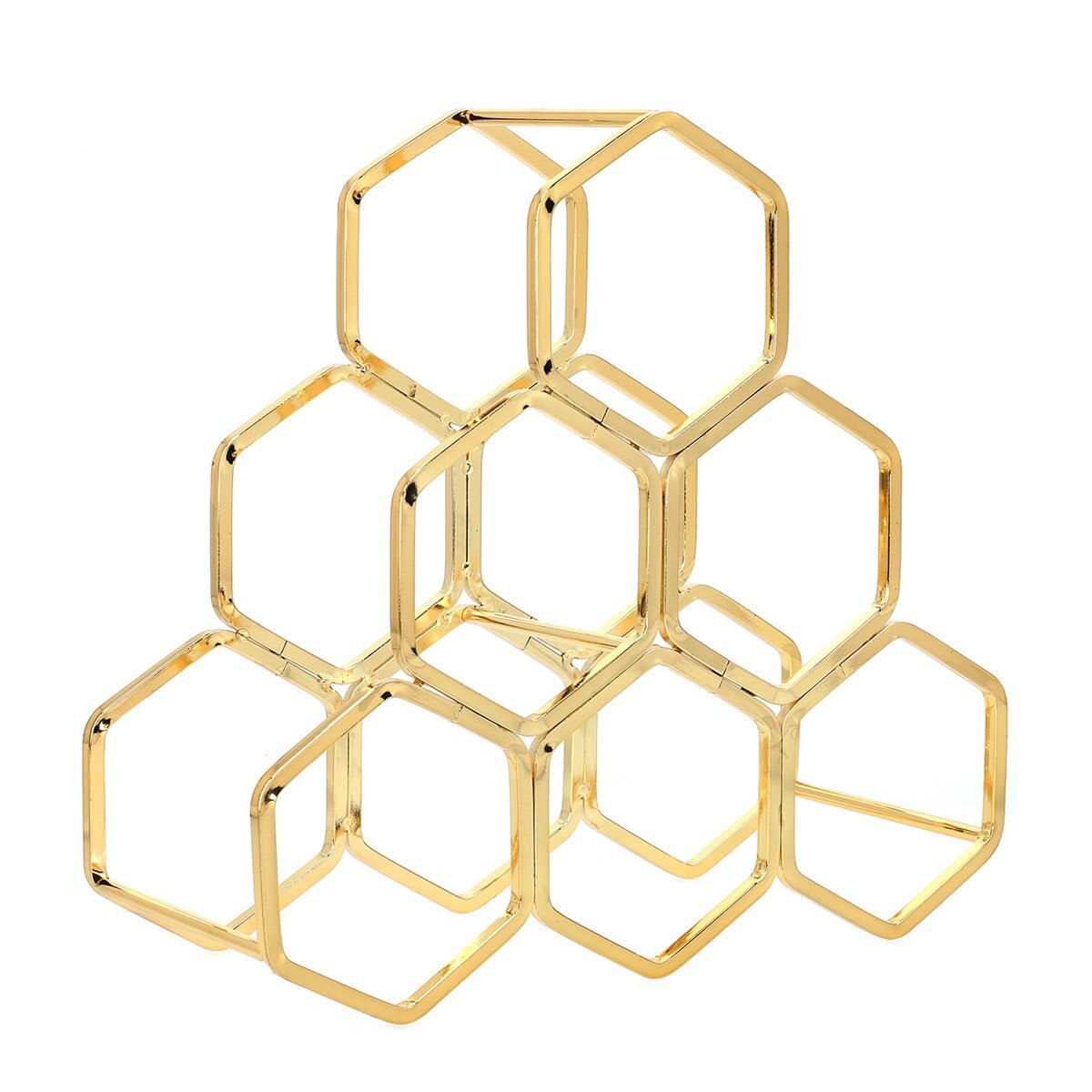 Portavinos de 6 Secciones Metal Dorado 11.81X4.33X11.42" Precious Home