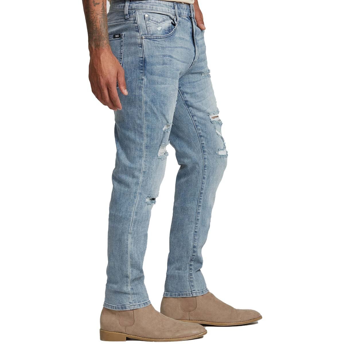 Jeans Casual con Desgaste Azul Claro G By Guess