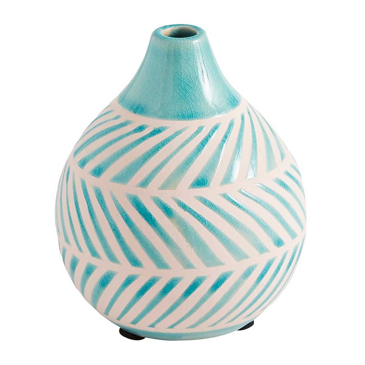 Vasija Mini Herringbone Aqua Pier 1 Imports