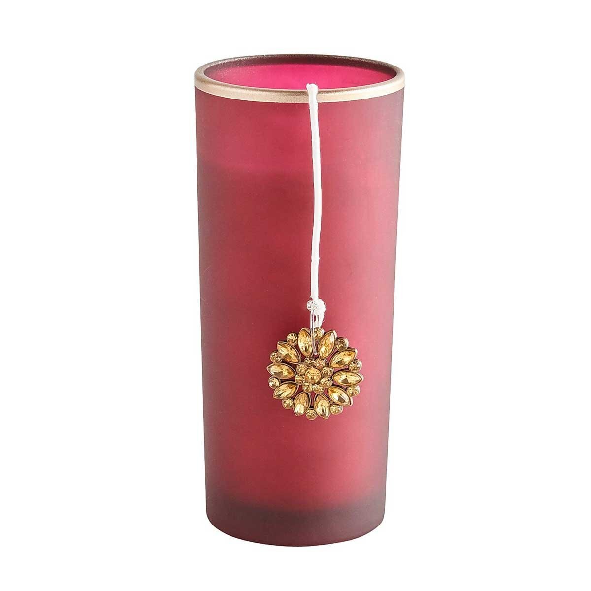 Vela en Candelero Frosted Cranberry Pier 1 Imports