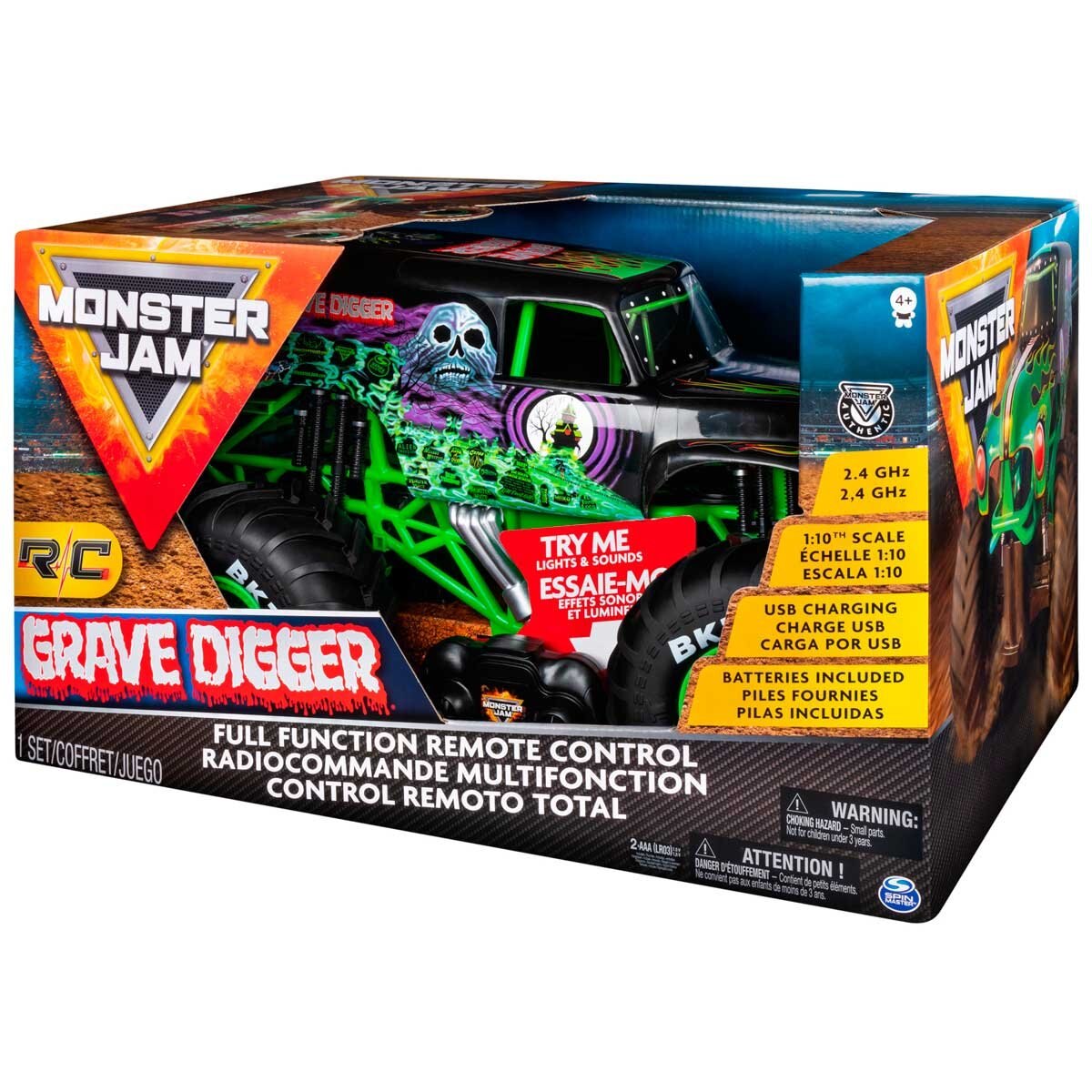 Jam Rc 1:10 Grave Digger Spin Master