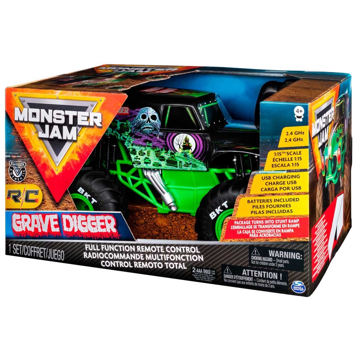 Jam Rc 1:15 Grave Digger Spin Master