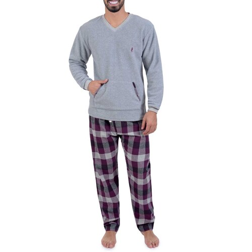 Pijama Polar Combinada con Pantalón de Franela Moda Villa