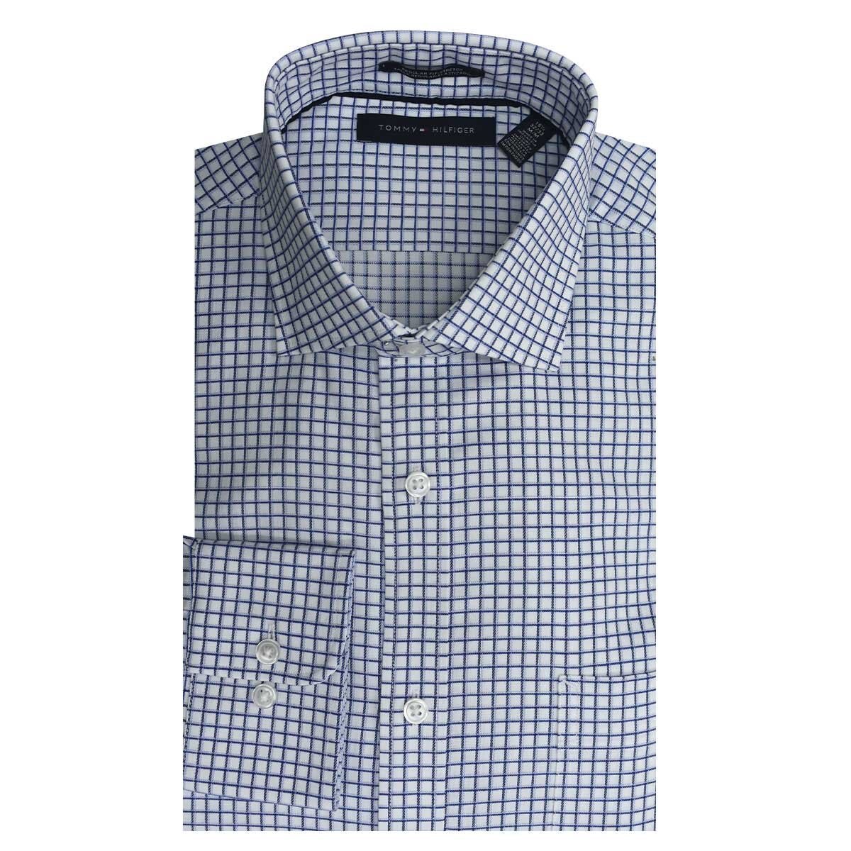 Camisa de Vestir Azul Combinado Corte Regular Tommy Hilfiger