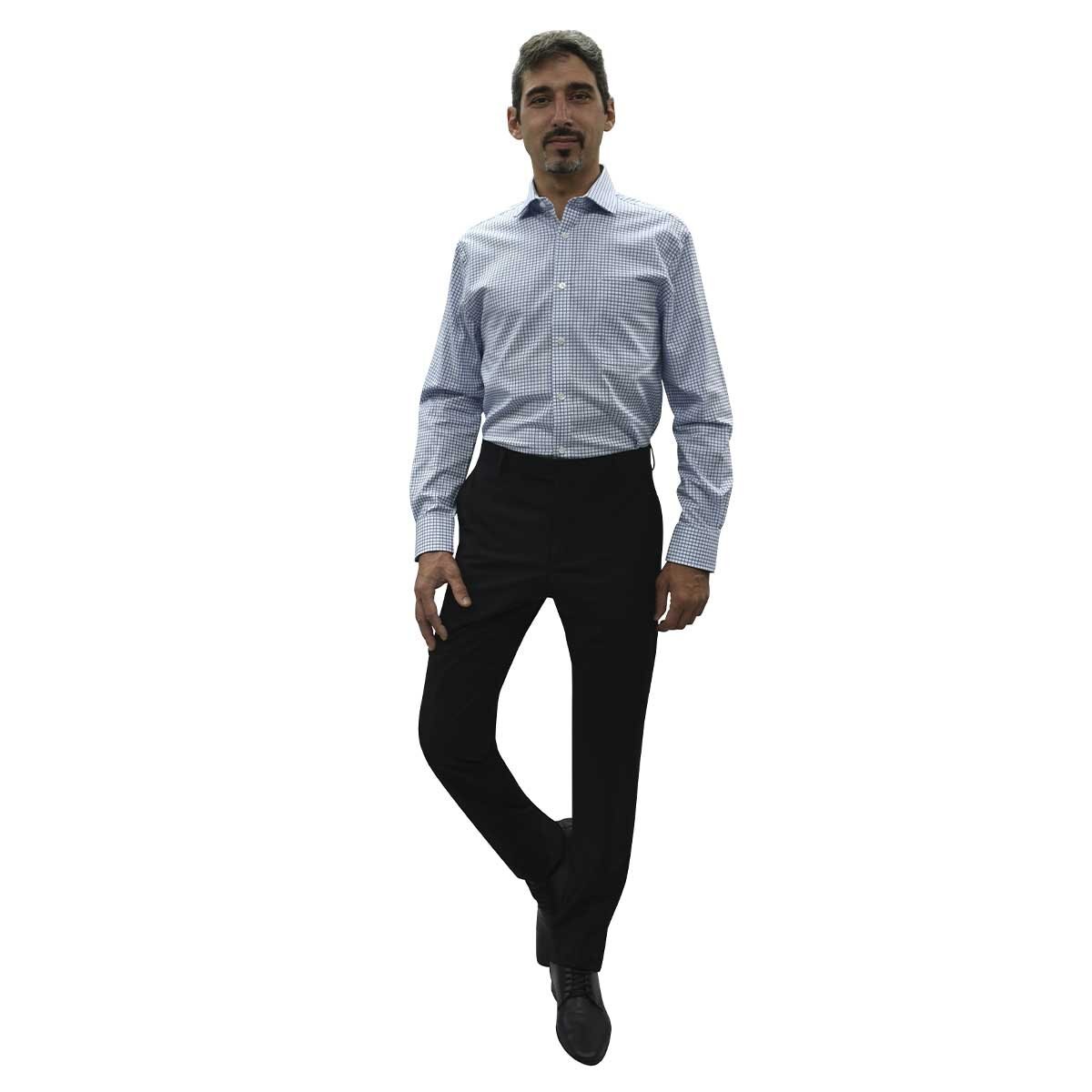 Camisa de Vestir Azul Combinado Corte Regular Tommy Hilfiger