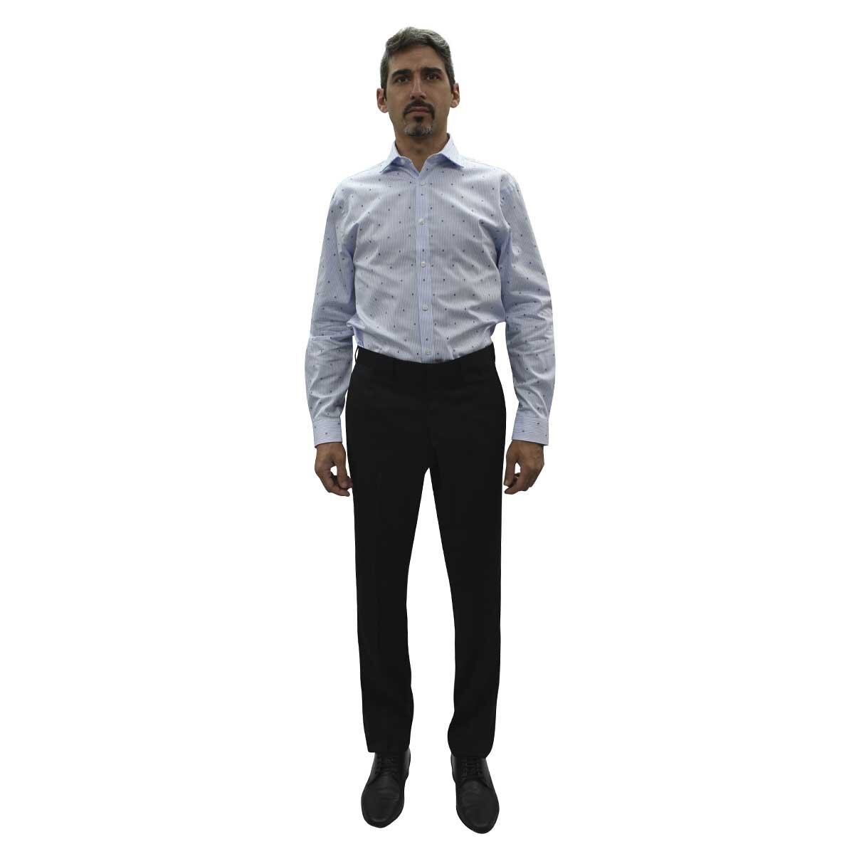 Camisa de Vestir Azul Combinado Corte Slim Tommy Hilfiger