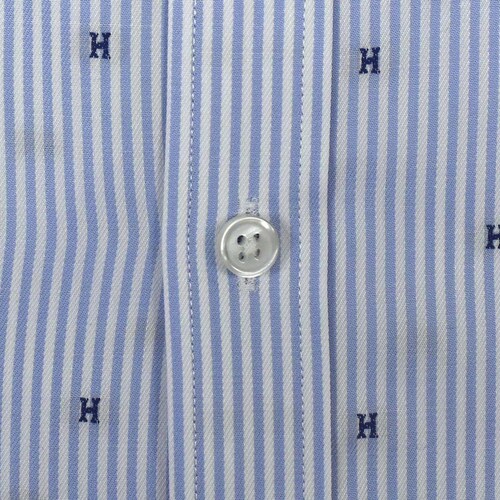 Camisa de Vestir Azul Combinado Corte Slim Tommy Hilfiger