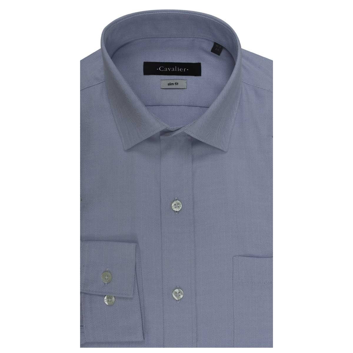 Camisa de Vestir Azul Medio Corte Slim Cavalier para Caballero