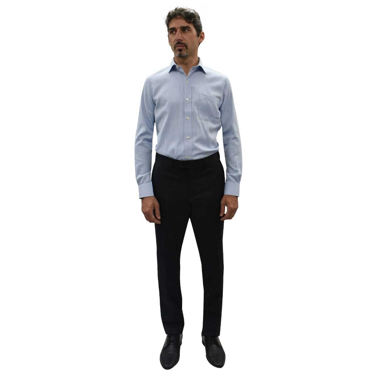 Camisa de Vestir Azul Medio Corte Slim Cavalier para Caballero