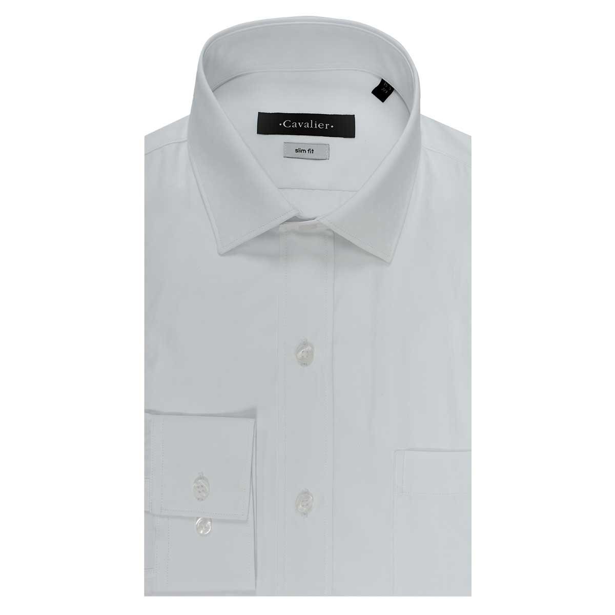 Camisa de Vestir Blanco Corte Slim Modelo Cavalier