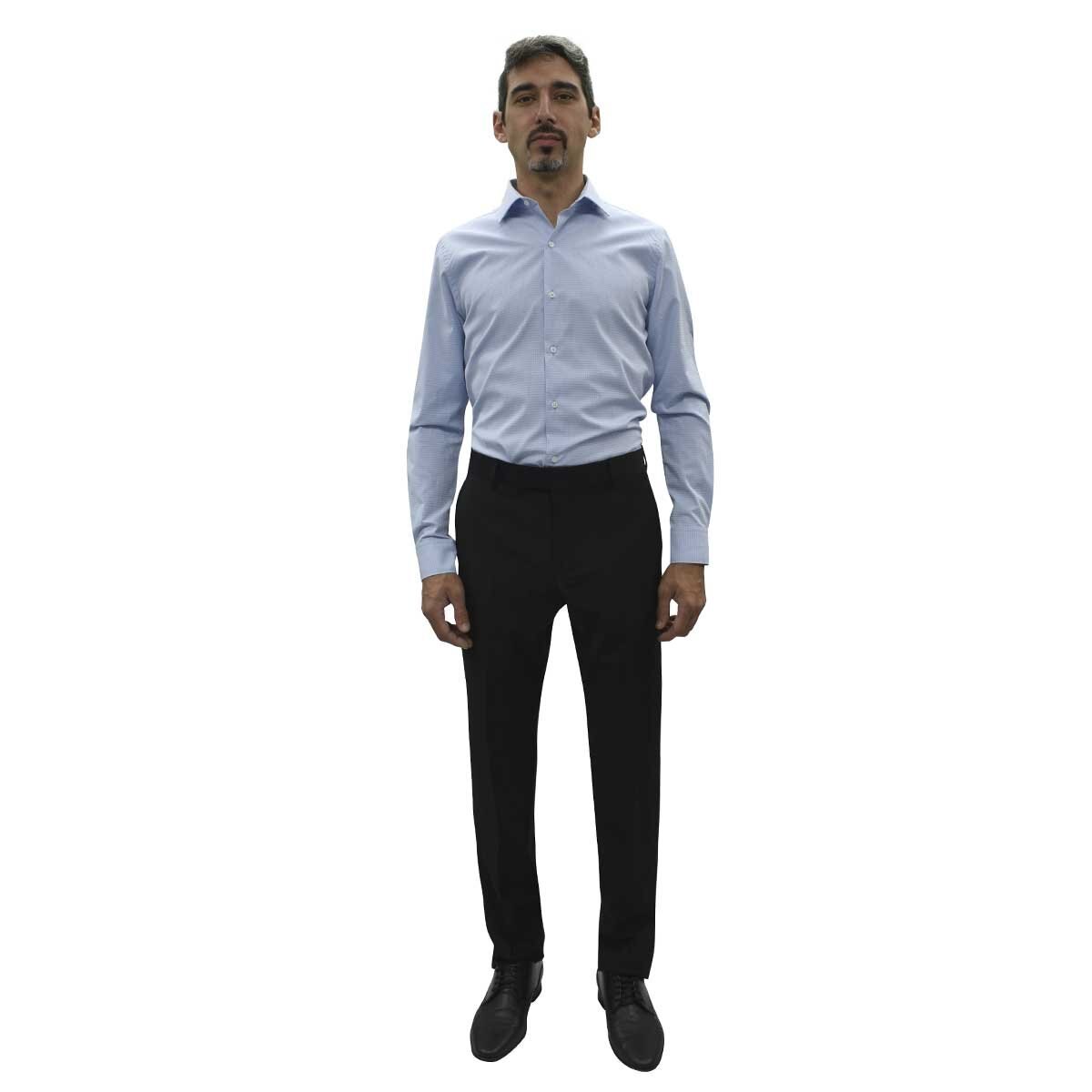 Camisa de Vestir Azul Medio Corte Ultra Slim Chaps