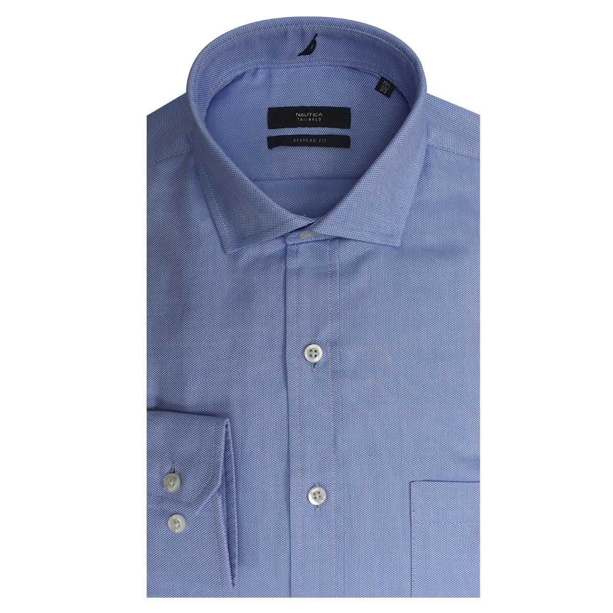 Camisa de Vestir Azul Medio Corte Regular Nautica para Caballero