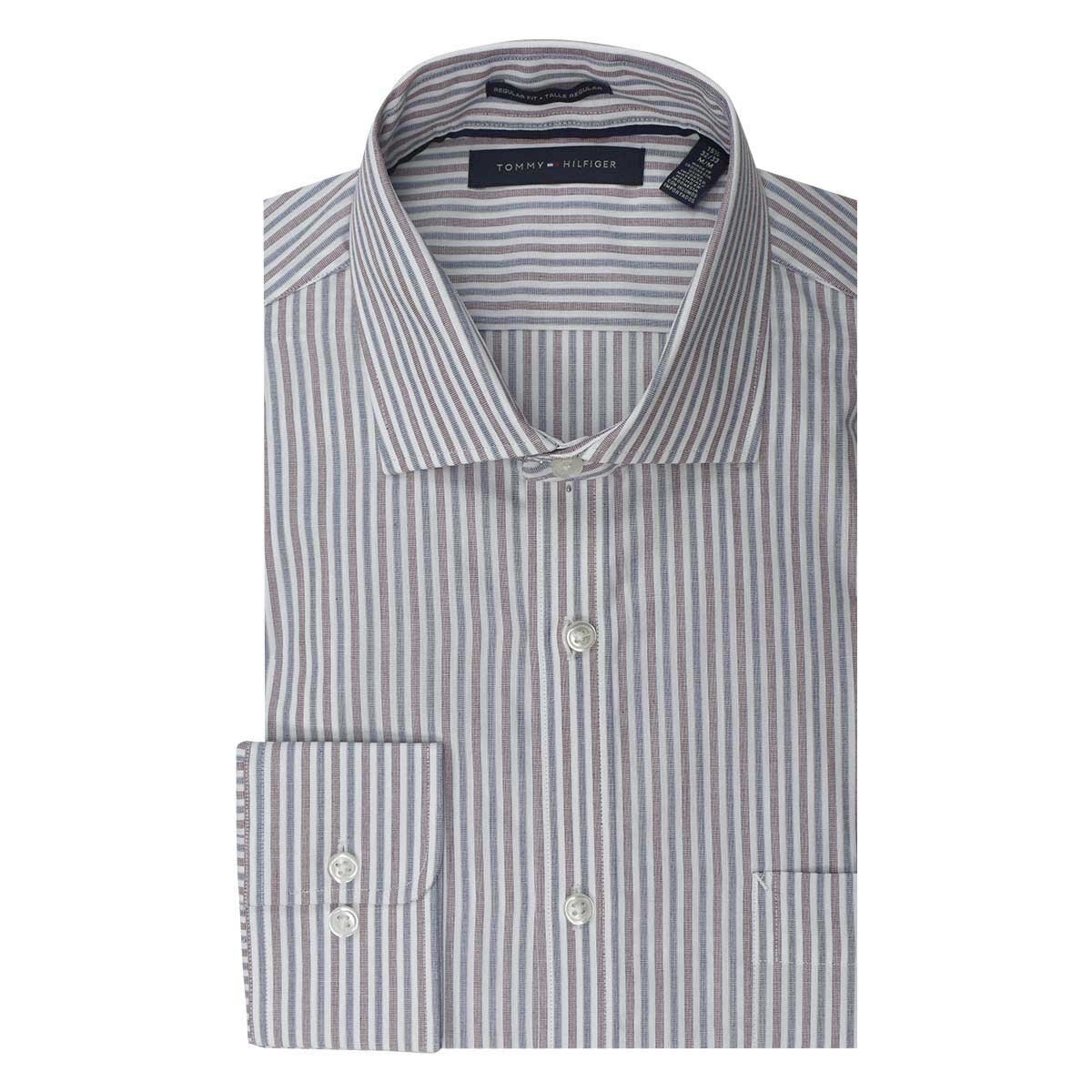 Camisa de Vestir Azul Combinado Corte Regular Tommy Hilfiger