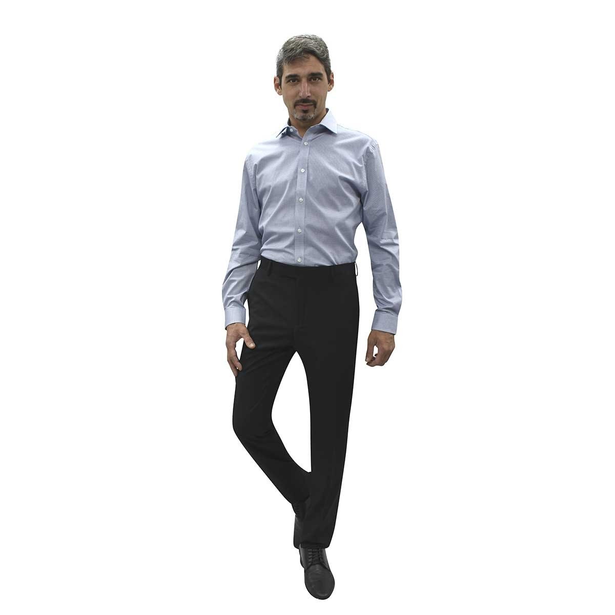 Camisa de Vestir Blanca Combinada Corte Slim Tommy Hilfiger para Caballero