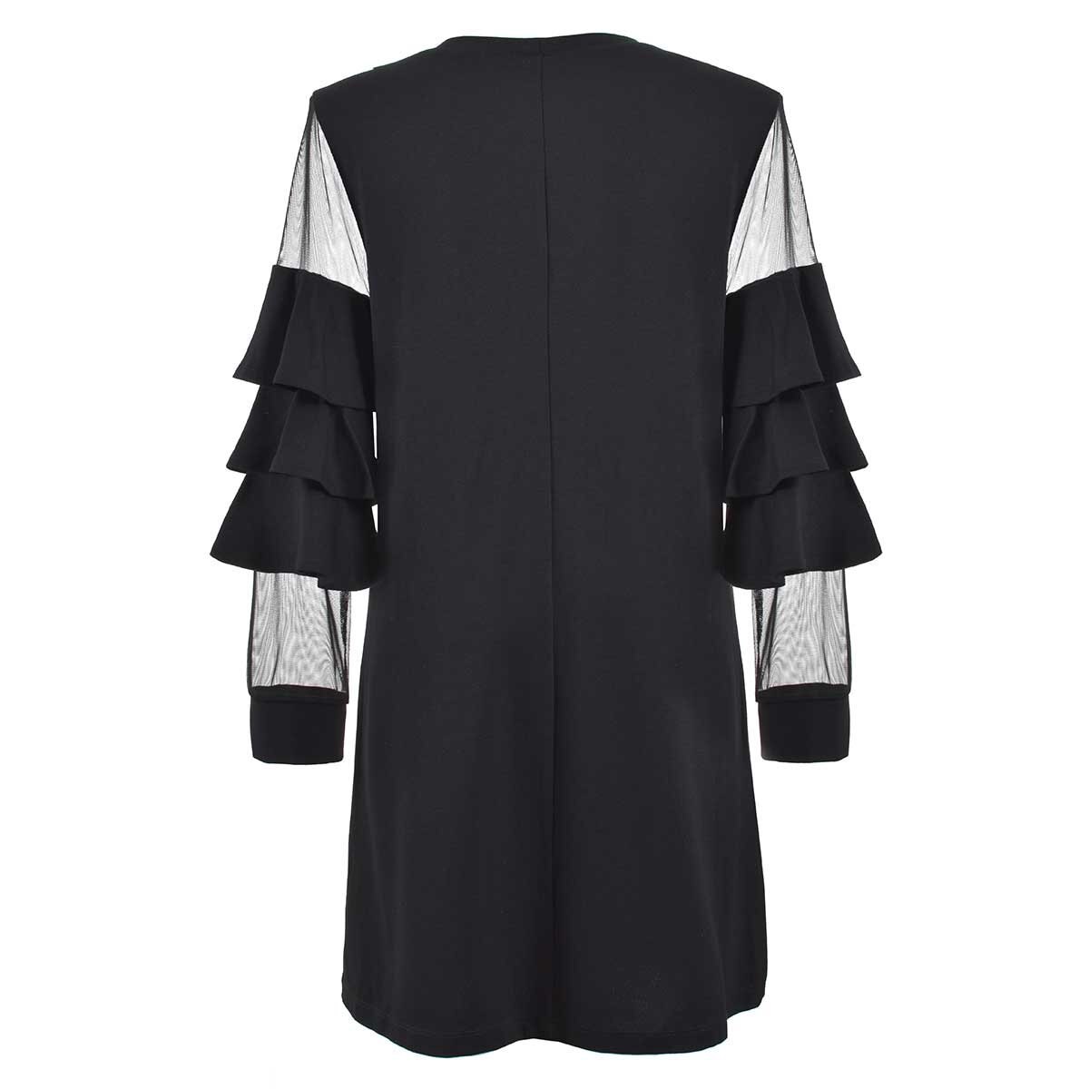 Vestido Corto con Manga Y Olanes Life Styler