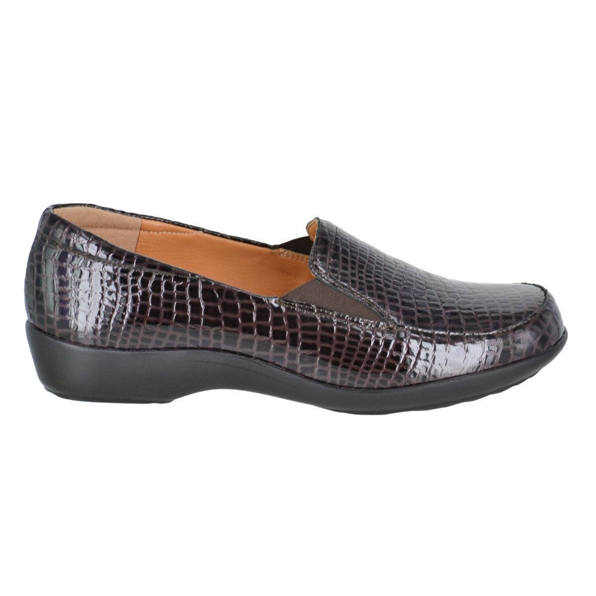 Mocasín con Textura Croco Color Café Joyce