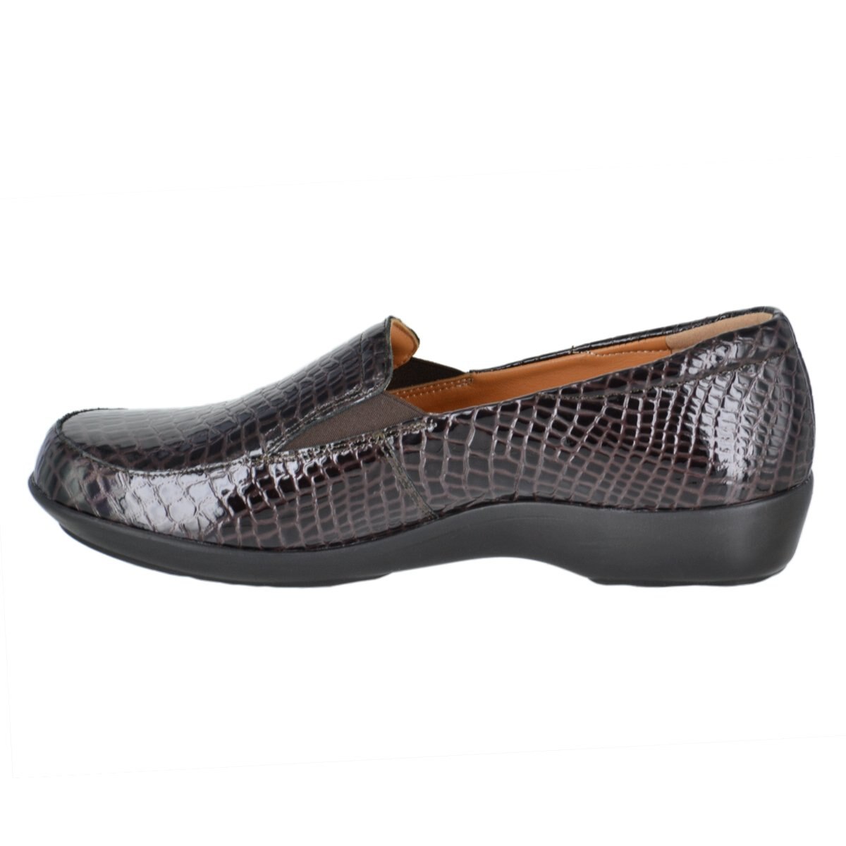 Mocasín con Textura Croco Color Café Joyce