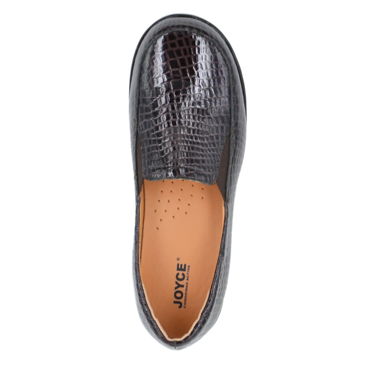 Mocasín con Textura Croco Color Café Joyce