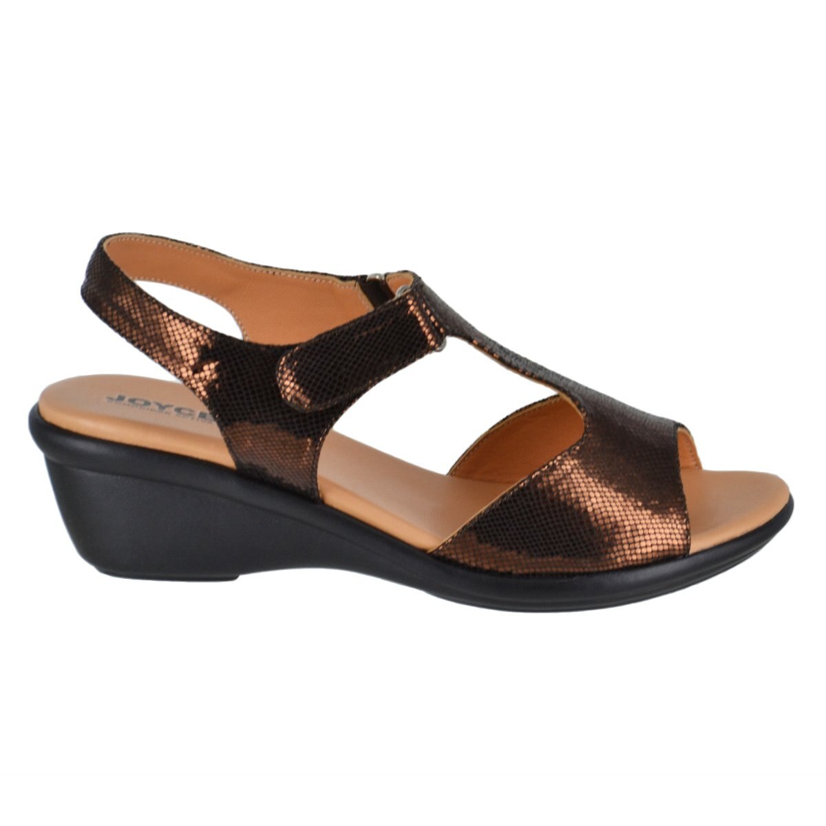 Sandalia en T con Ajuste Velcro Color Café Joyce