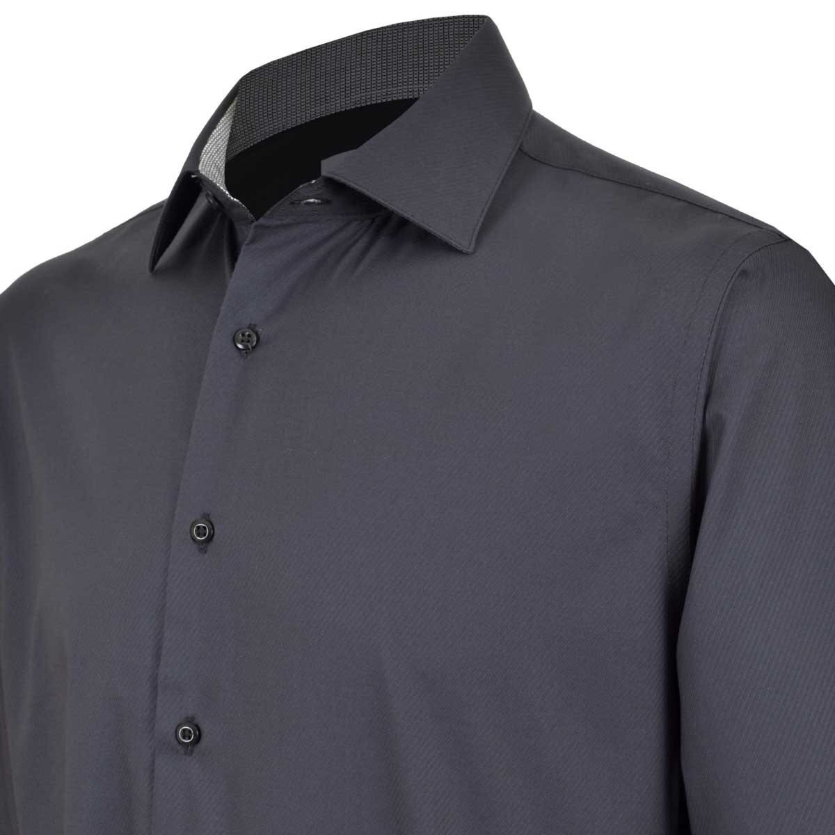 Camisa de Vestir Negra Lisa con Manga Larga Nina Ricci