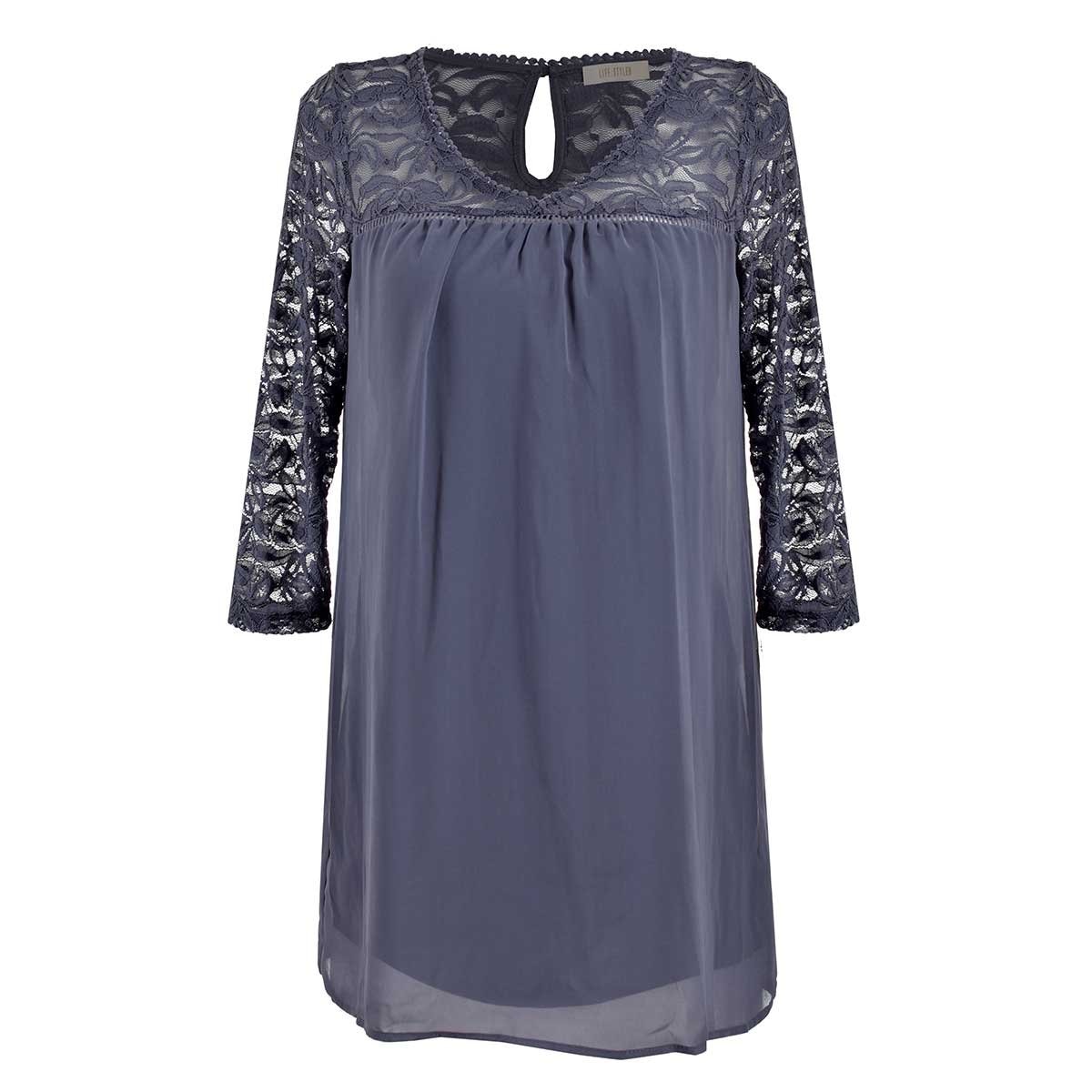 Vestido Corto con Manga Larga de Encaje Life Styler