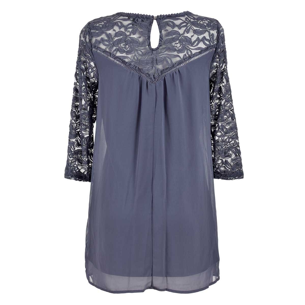 Vestido Corto con Manga Larga de Encaje Life Styler