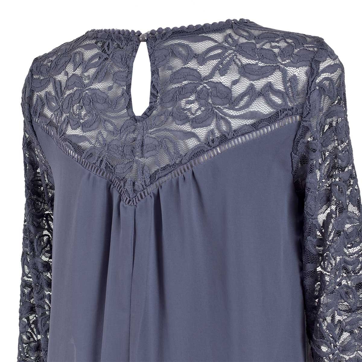 Vestido Corto con Manga Larga de Encaje Life Styler